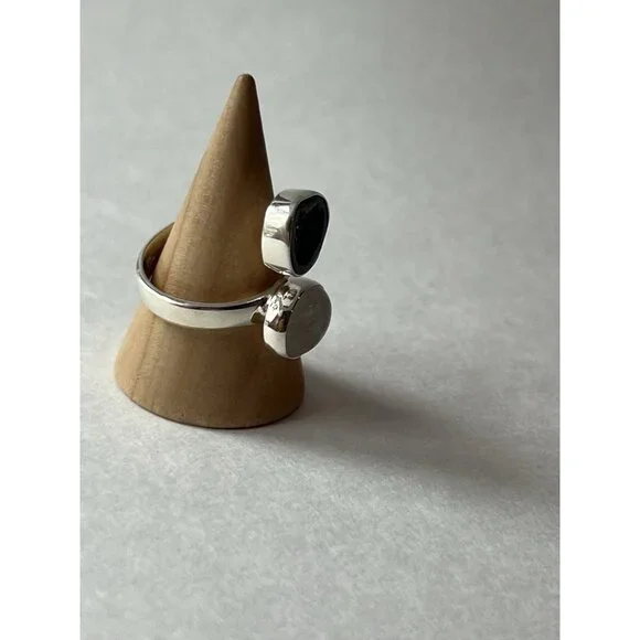 Geode & Clear Quartz Ring 925 Sterling Silver, Size 7 Adjustable - Picture 10 of 15